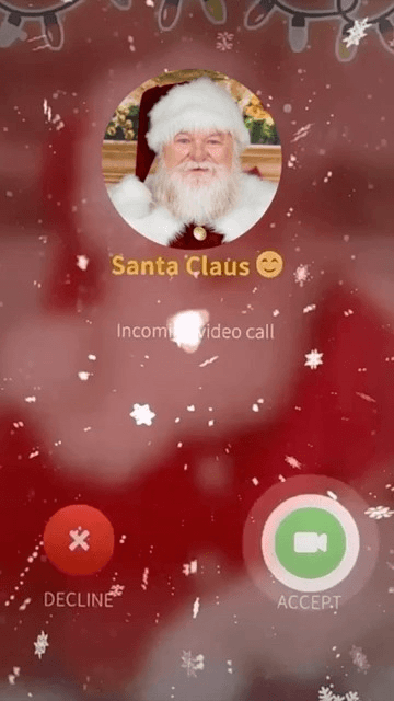 Santa greets your child by name on a live call